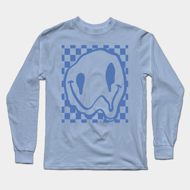 Melty Smile (Faded Blue Version) Long Sleeve T-Shirt by Jan Grackle